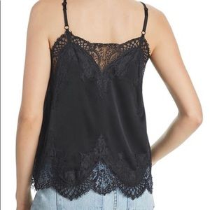 Alice + Olivia Black Sondra Lace Trimmed Camisole